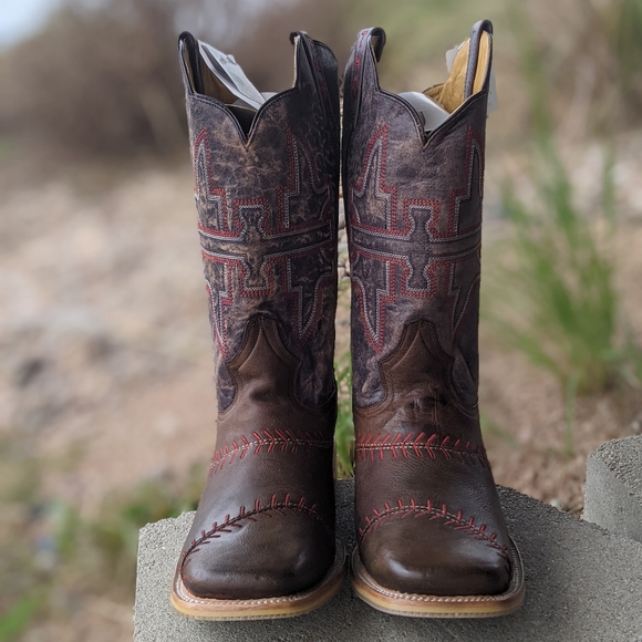 TIN HAUL men's "Slugger" baseball theme leather cowboy western boots NEW in box - Picture 5 of 16